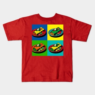 Vibrant Pop Enchiladas Art - Mexican Cuisine Kids T-Shirt